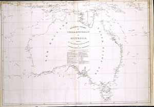 Printed chart of Terra Australis or Australia