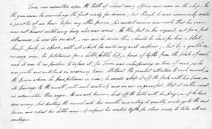 Excerpt from Flinders's biographical tribute to his cat Trim: fourth page, third paragraph